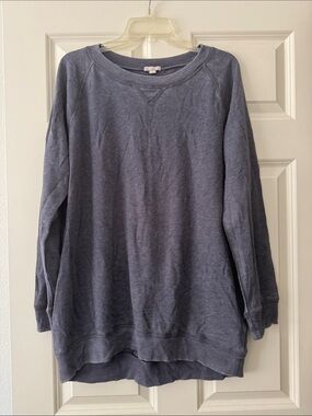 NWT GAP Women's Washed Blue Crewneck Tunic Sweatshirt size L
